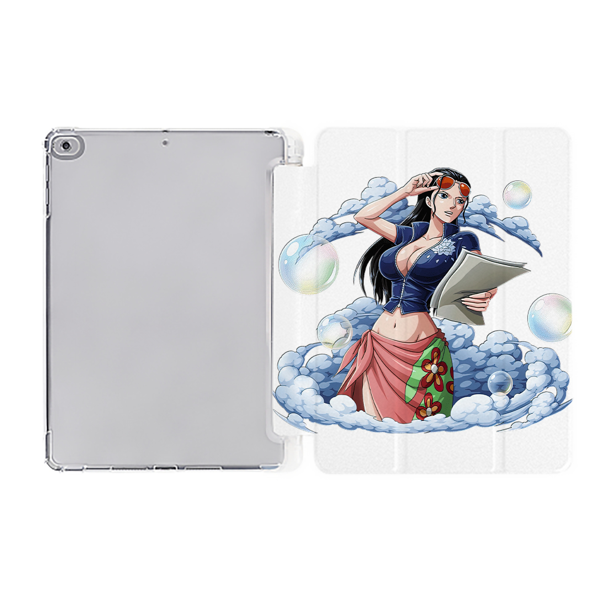 （画像用） ワンピース ニコ・ロビン ONE PIECE Nico Robin IPad ケース ペン収納付き 三つ折りスタンド PUレザー×シリコン 対応機種9.5/10.5/10.9インチ